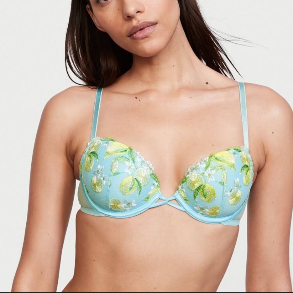 NWT VICTORIA'S SECRET DREAM ANGELS Lightly-Lined Lemon Embroidery Demi Bra 36F - Picture 2 of 6